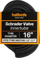 Halfords Schrader Bike Inner Tube 16 Inch X 1.5 Inch - 2.1 Inch