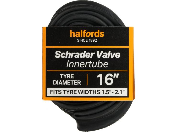 Halfords Schrader Bike Inner Tube 16" x 1.5" - 2.1"