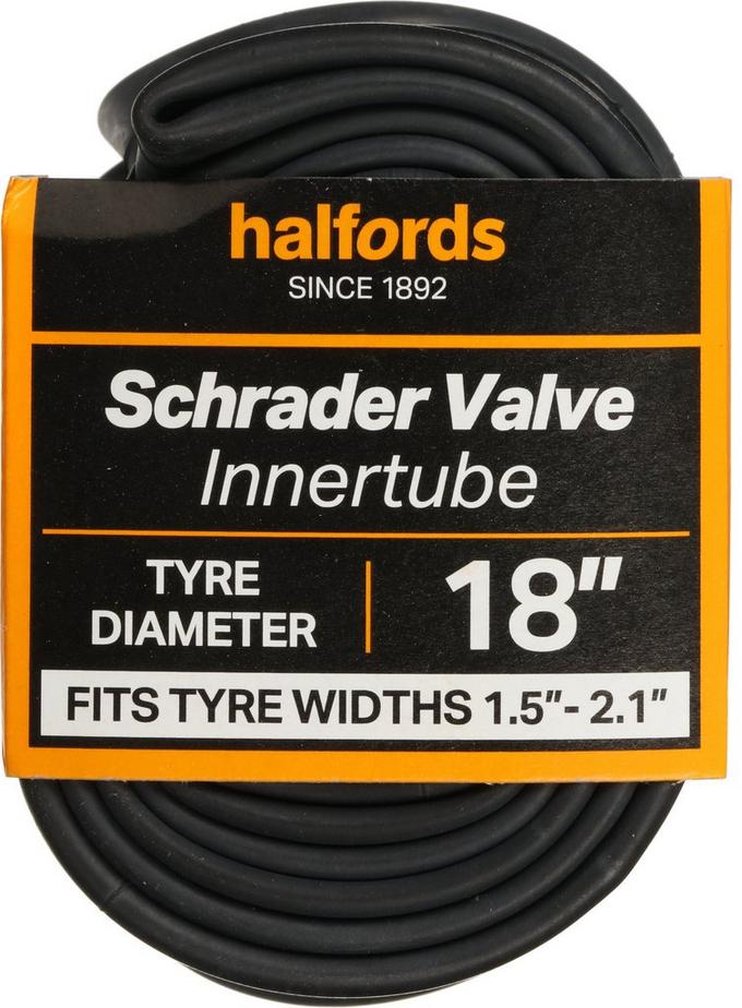 Halfords Schrader Bike Inner Tube 18 x 1.5 2.1 Halfords UK