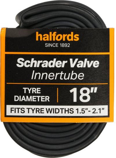 Halfords Schrader Bike Inner Tube 18" x 1.5" - 2.1" Halfords Schrader Bike Inner Tube 18" x 1.5" - 2.1"
