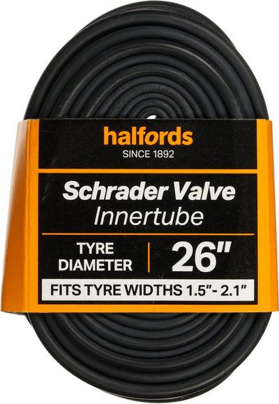 Halfords Schrader Bike Inner Tube 26" x 1.5" - 2.1" Halfords Schrader Bike Inner Tube 26" x 1.5" - 2.1"