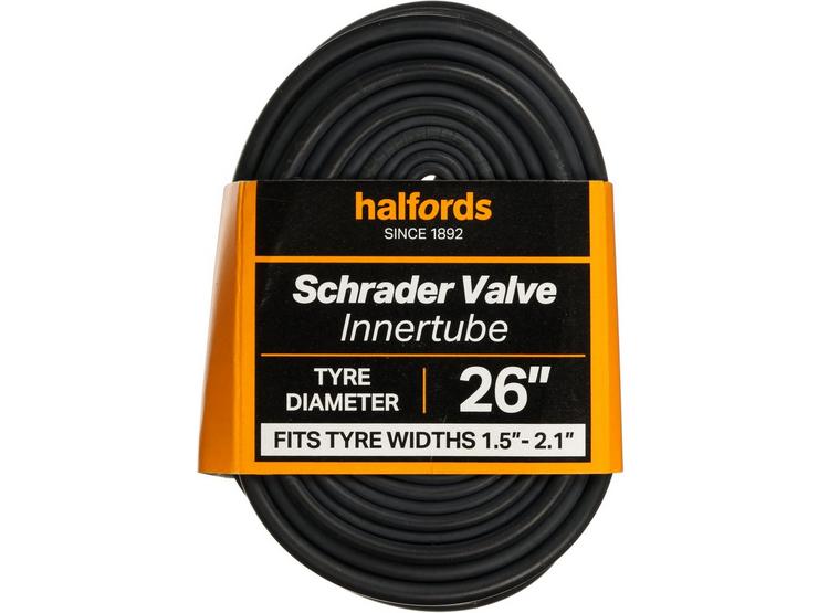 Halfords Schrader Bike Inner Tube 26" x 1.5" - 2.1"