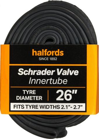 Halfords Schrader Bike Inner Tube 26 x 2.1 2.7 Halfords UK