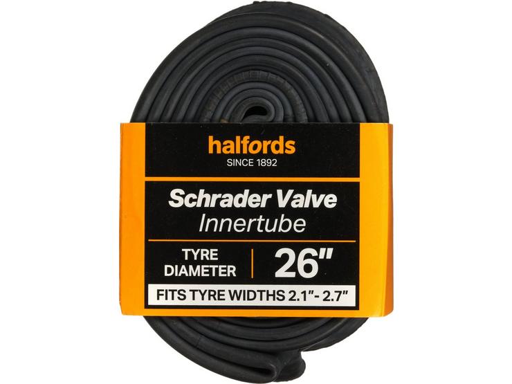 Halfords Schrader Bike Inner Tube 26" x 2.1" - 2.7"
