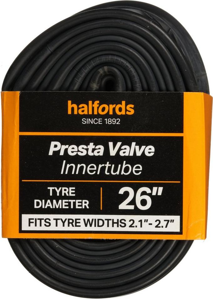 Halfords Presta Bike Inner Tube 26 x 2.1 2.7 Halfords UK