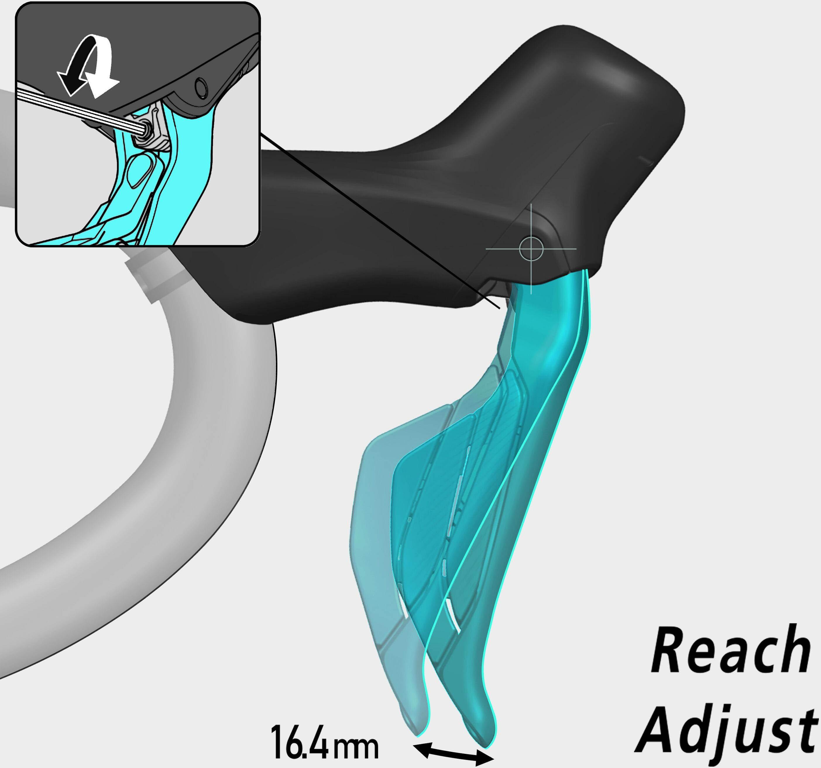 Shimano GRX ST-RX715 Di2 Shift Lever & BR-RX410 Caliper, Right Front