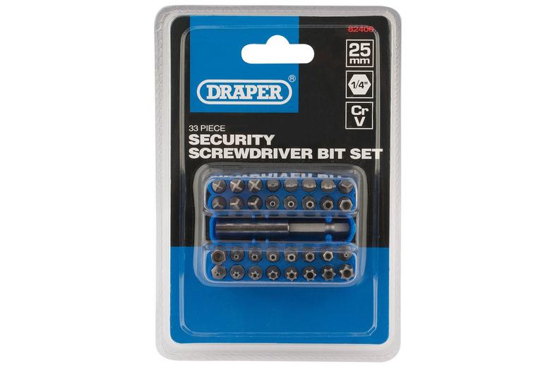 Draper 33 Piece Security Screwdriver Bit Set Draper 33 Piece Security Screwdriver Bit Set