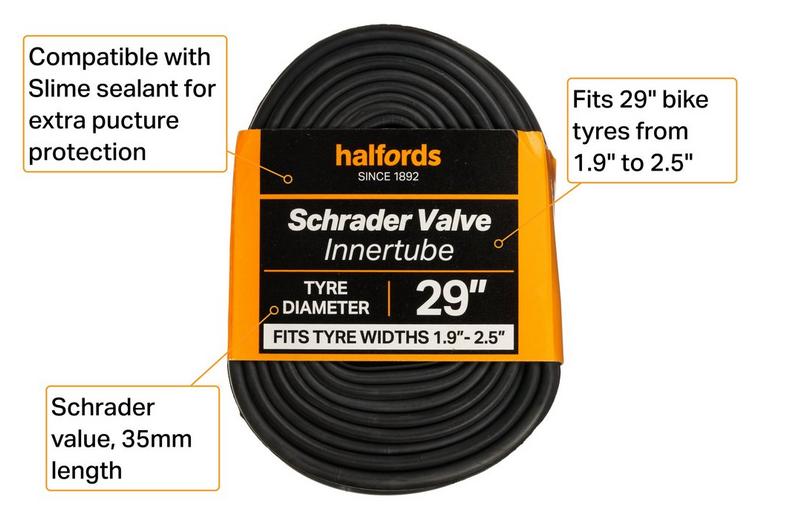 Halfords Schrader Bike Inner Tube 29" x 1.9" - 2.5" Halfords Schrader Bike Inner Tube 29" x 1.9" - 2.5"