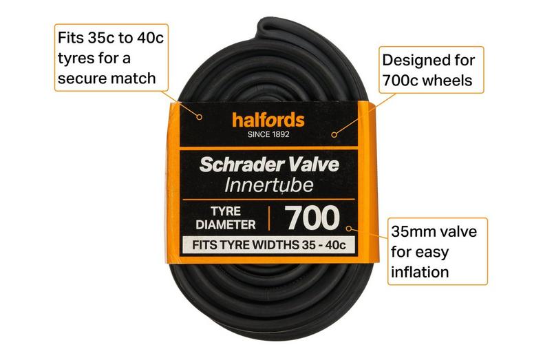Halfords Schrader Bike Inner Tube 700c x 35c - 40c Halfords Schrader Bike Inner Tube 700c x 35c - 40c