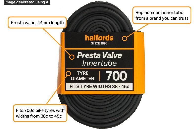 Halfords Presta Bike Inner Tube 700c x 38c - 45c Halfords Presta Bike Inner Tube 700c x 38c - 45c