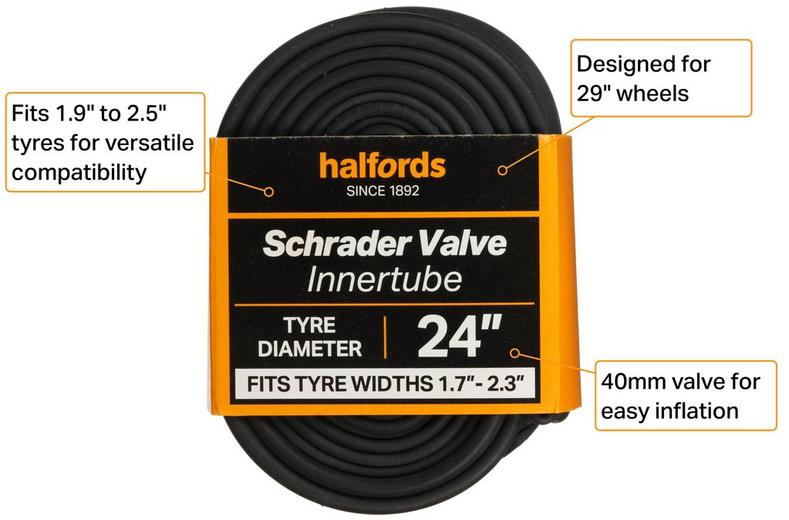 Halfords Schrader Bike Inner Tube 24" x 1.7" - 2.3" Halfords Schrader Bike Inner Tube 24" x 1.7" - 2.3"