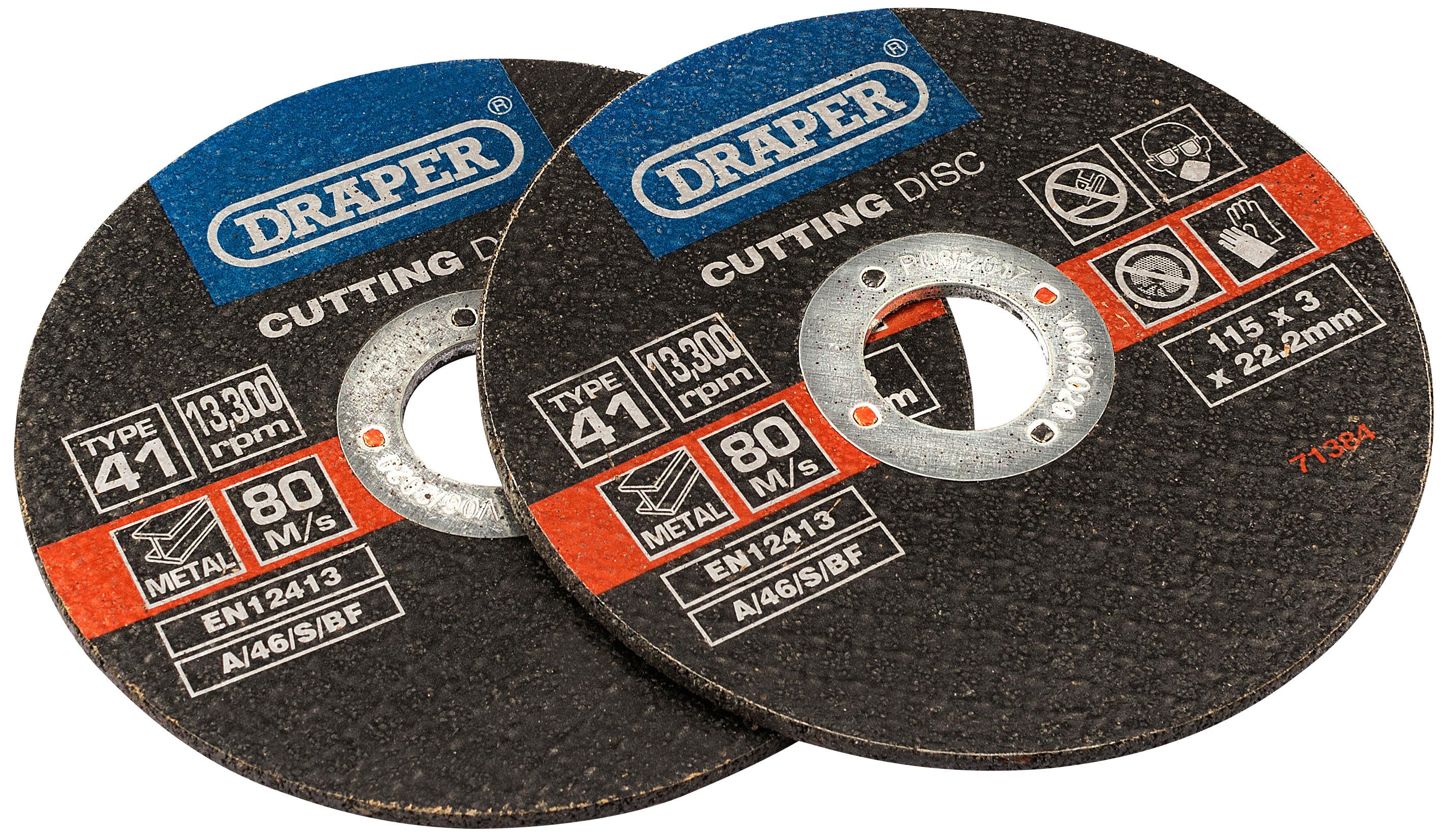 Draper 2 Piece 115mm Metal Cutting Discs Halfords UK