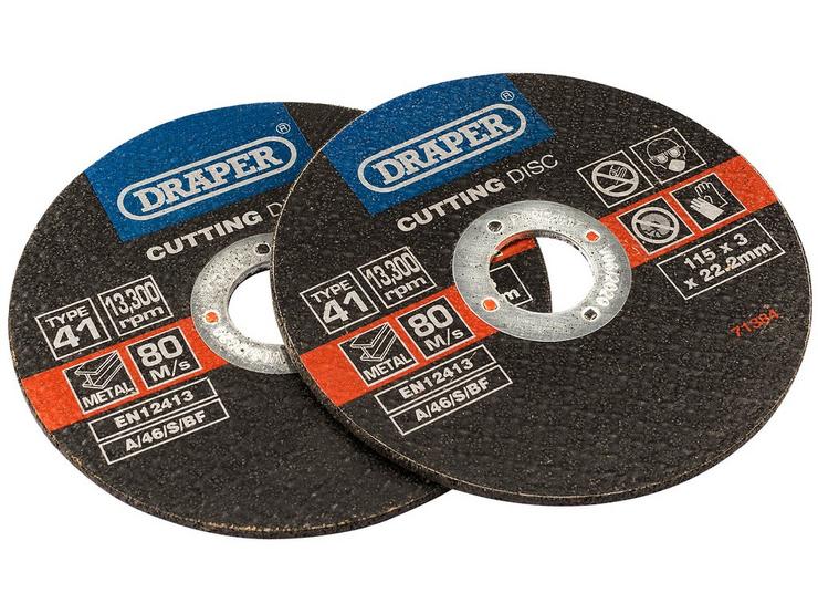 Draper 2 Piece 115mm Metal Cutting Discs