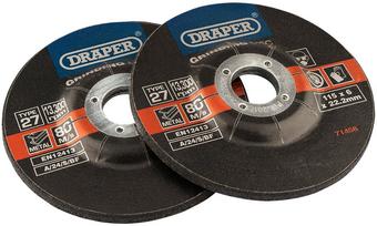 Draper 2 Piece 115mm Metal Grinding Discs