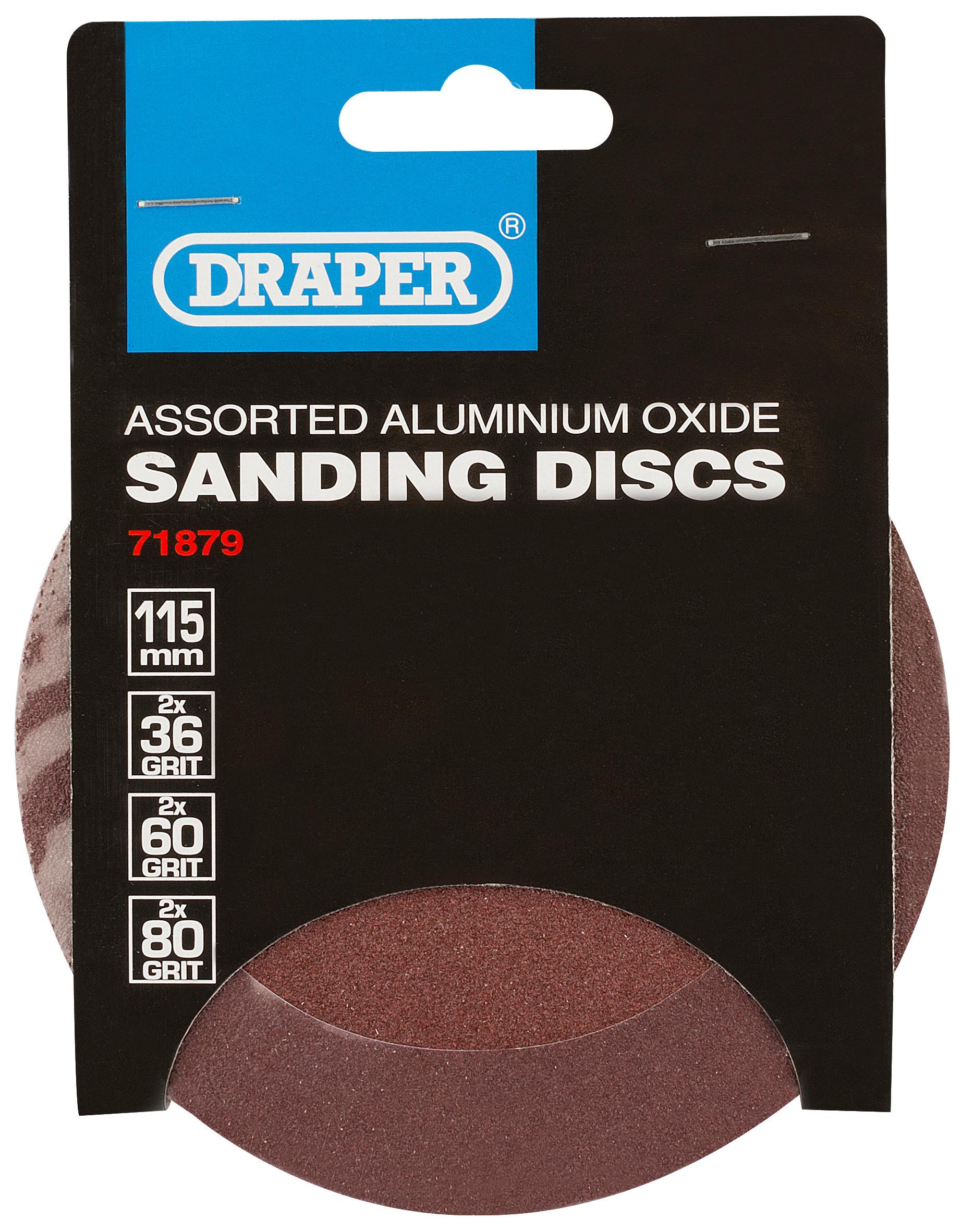 Draper 6 Piece 115mm Sanding Discs