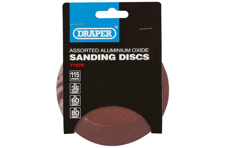 Draper 6 Piece 115mm Sanding Discs Draper 6 Piece 115mm Sanding Discs