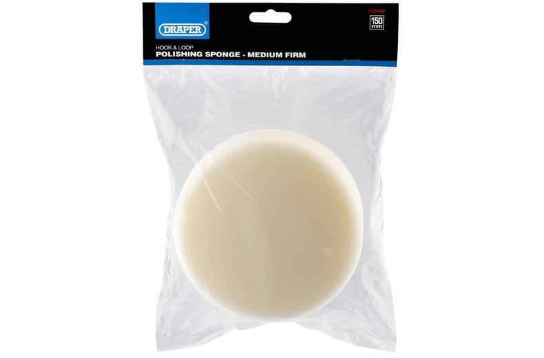 Draper 150mm Hook and Loop Polishing Sponge - Medium Firm Draper 150mm Hook and Loop Polishing Sponge - Medium Firm