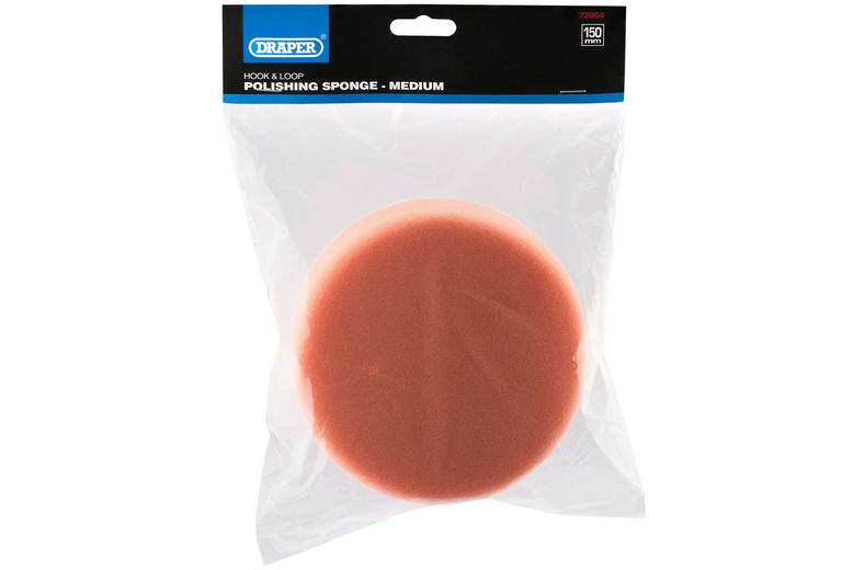 Draper 150mm Hook and Loop Polishing Sponge - Medium Draper 150mm Hook and Loop Polishing Sponge - Medium