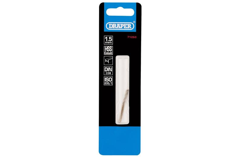 Draper 2 Piece 1.5mm HSS Cobalt Drill Bit Draper 2 Piece 1.5mm HSS Cobalt Drill Bit