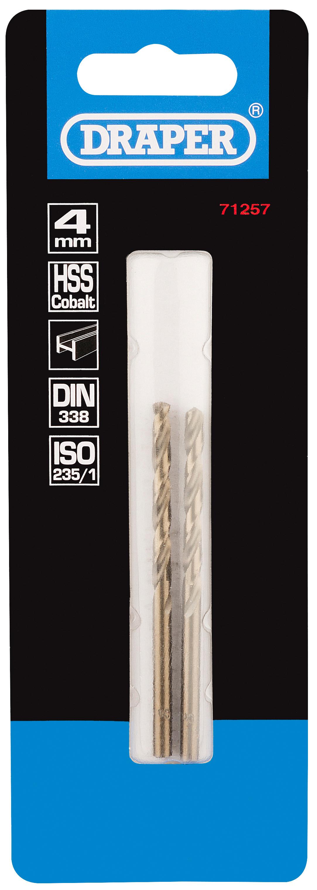 Draper 2 Piece 4mm HSS Cobalt Drill Bit