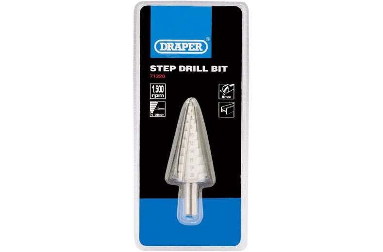 Draper 4 - 20mm Step Drill Bit Draper 4 - 20mm Step Drill Bit