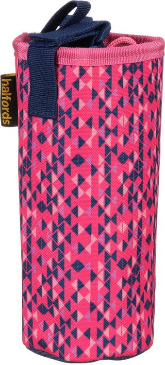 Halfords Insulated Bottle Carrier Navy & Pink Geo