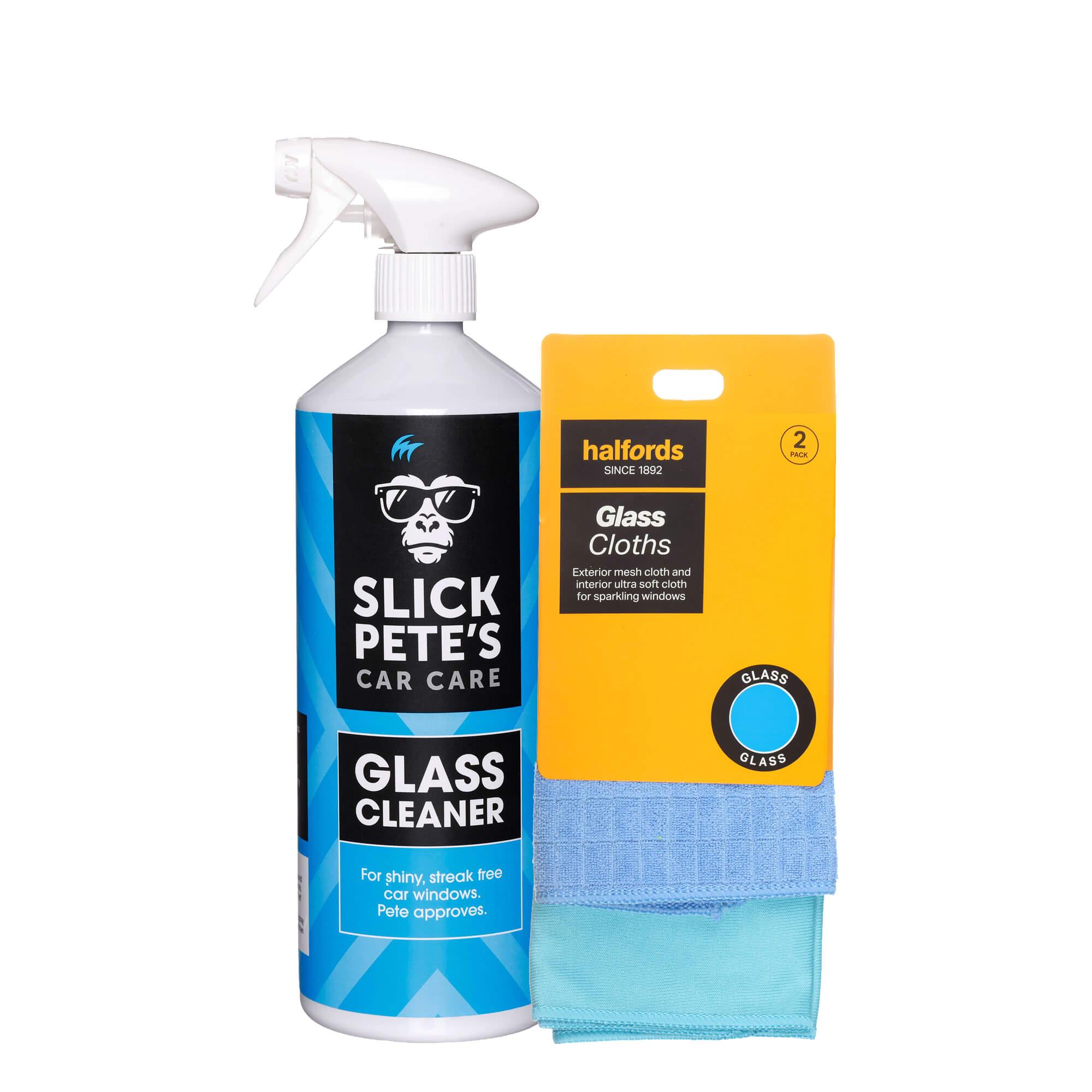 Slick Pete's Standard Glass Cleaner + Glass Cloths Bundle