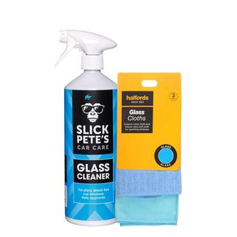 Slick Pete's Standard Glass Cleaner + Glass Cloths Bundle