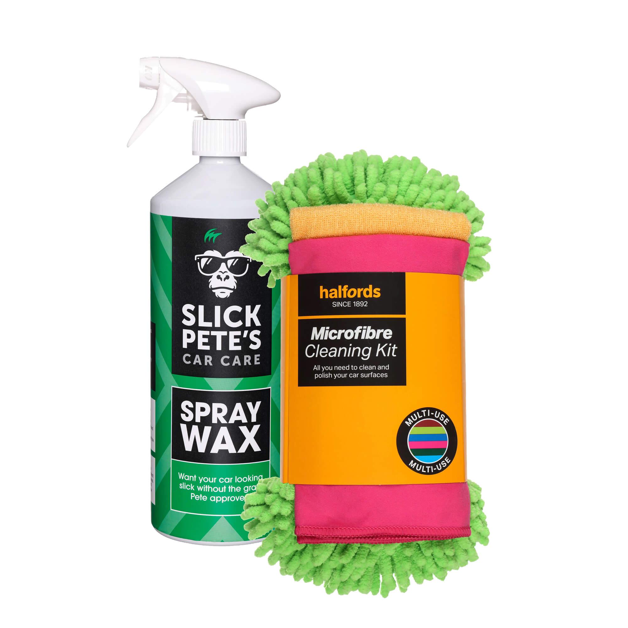 Slick Pete's Spray Wax + Microfibre Cleaning Kit Bundle