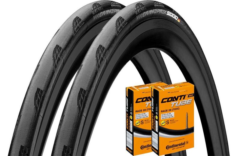 Continental GP5000 Tyre & Tube Bundle, 700x25c Black Continental GP5000 Tyre & Tube Bundle, 700x25c Black