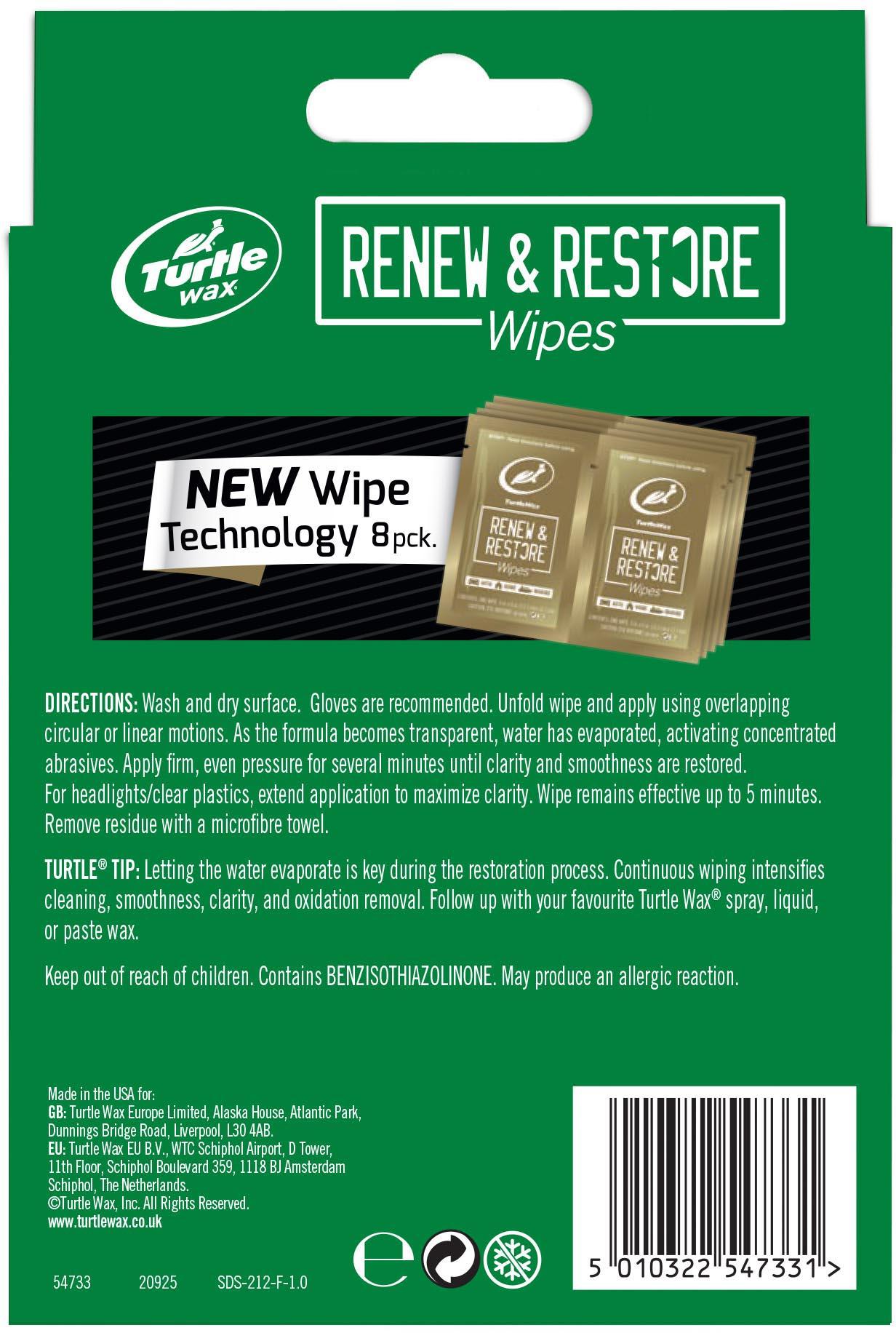 Turtle Wax Renew & Restore Wipes