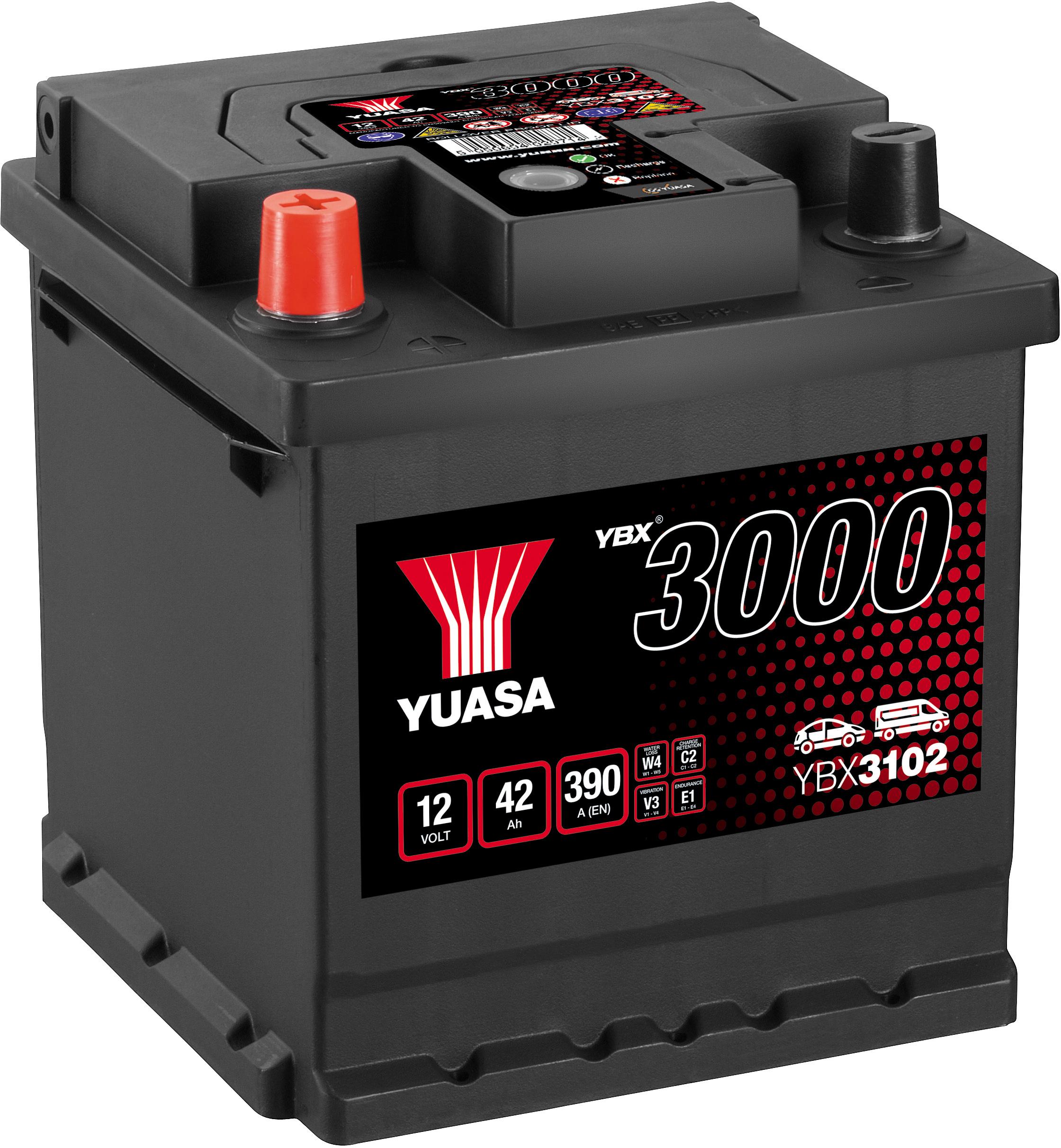 YBX3102 12V 42Ah 390A Yuasa SMF Battery