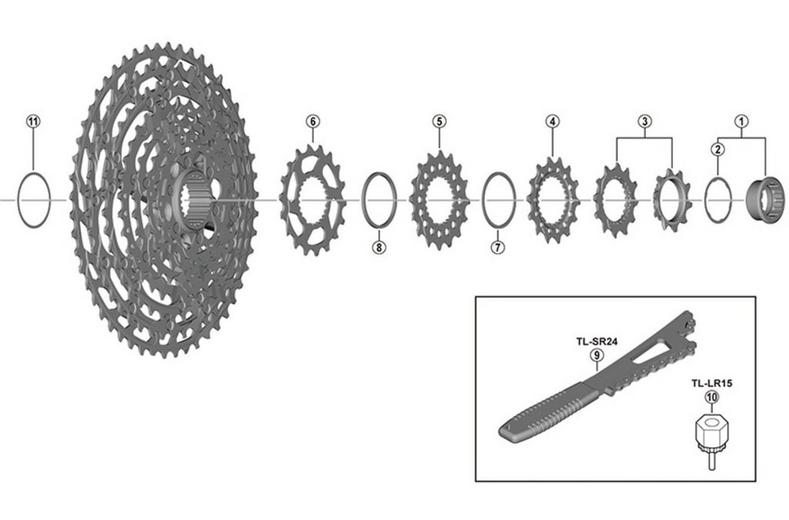 Shimano SLX CS-M7100 Cassette Lock Ring & Spacer Shimano SLX CS-M7100 Cassette Lock Ring & Spacer