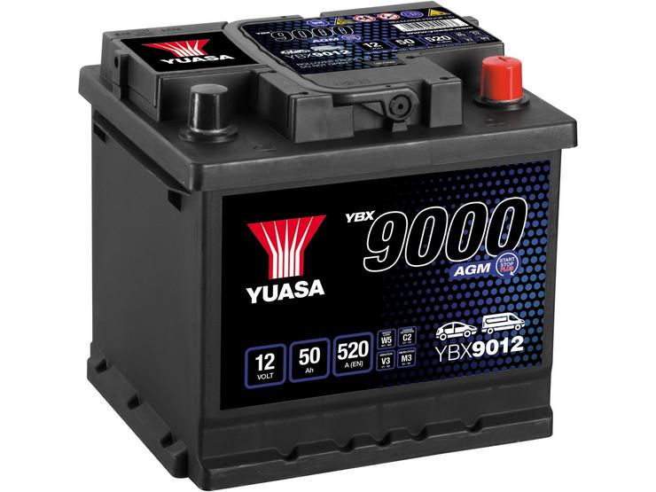 YBX9012 12V 50Ah 520A Yuasa AGM Start Stop Plus Battery