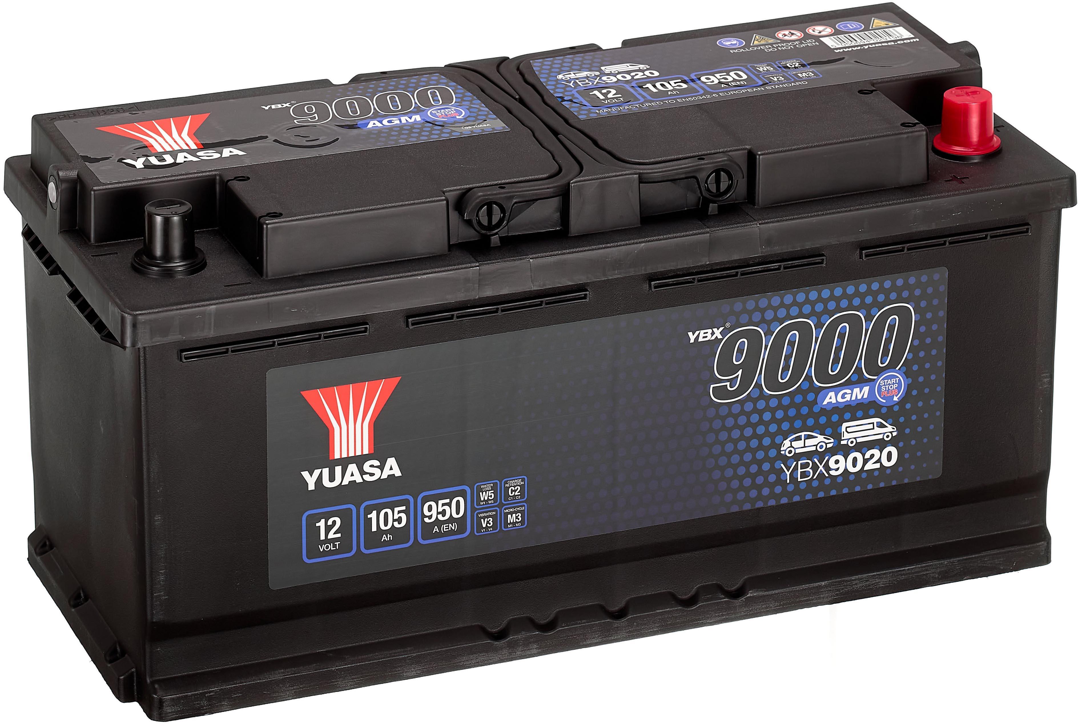 Yuasa 5 Year Guarantee YBX9020 Start/Stop 12V AGM Car Battery