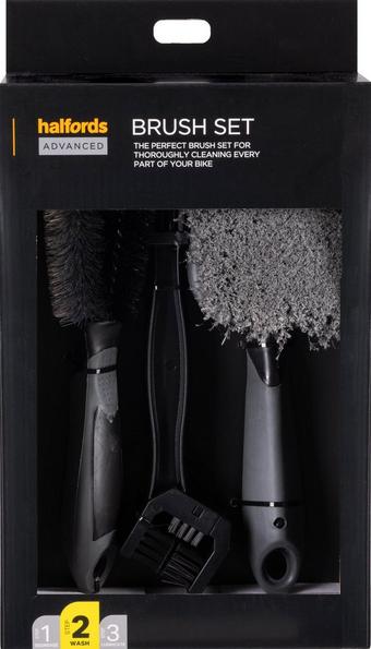 Halfords Advanced 3x Premium Bike Cleaning Brush Set