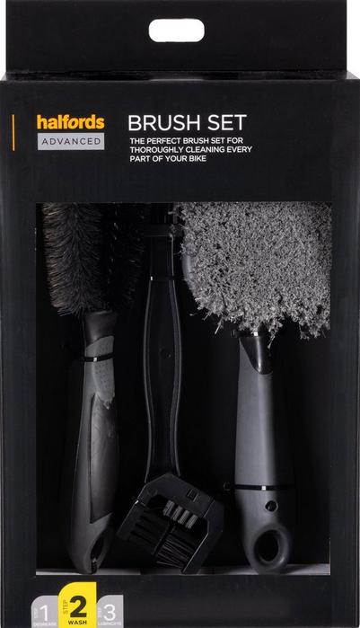 Halfords Advanced 3x Premium Bike Cleaning Brush Set