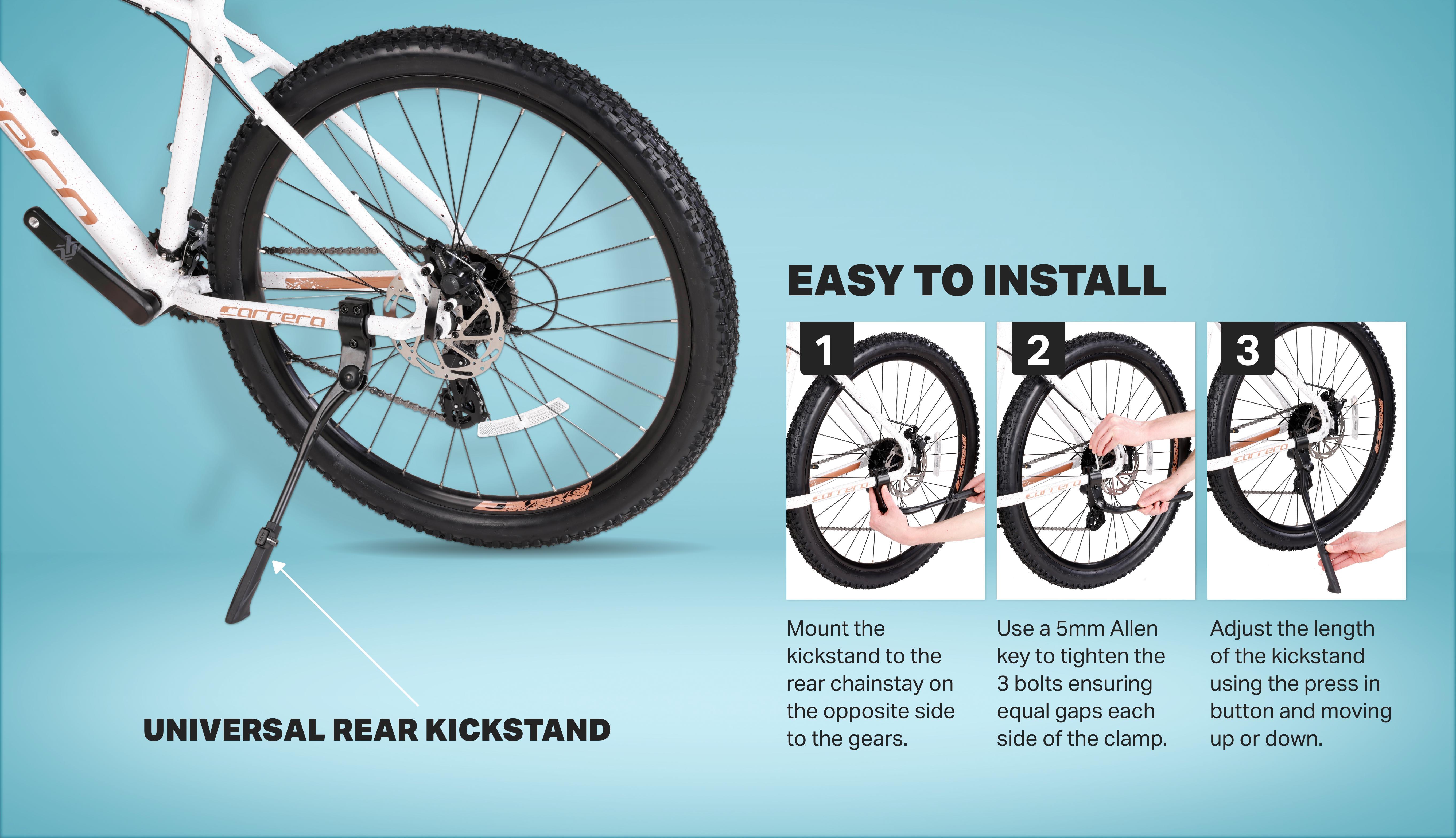 Halfords Universal Adjustable Rear Kickstand 24" - 29" Bikes