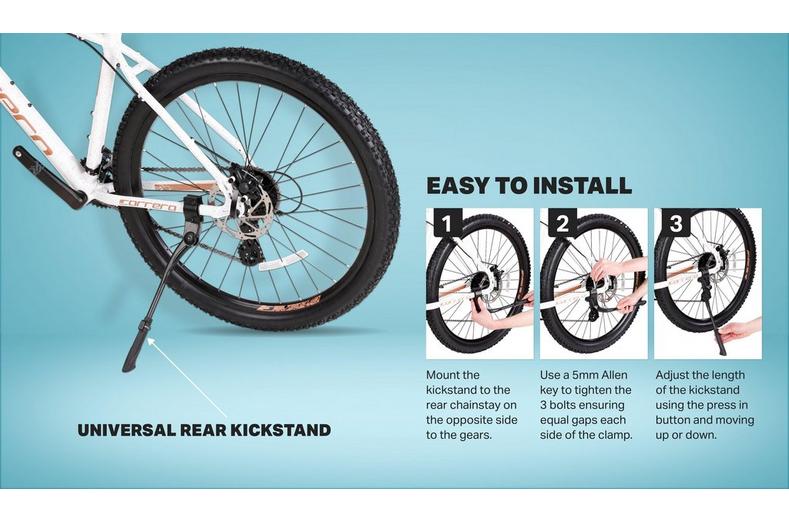 Halfords Universal Adjustable Rear Kickstand 24" - 29" Bikes Halfords Universal Adjustable Rear Kickstand 24" - 29" Bikes