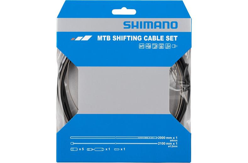 Shimano MTB Gear Cable Set for Rear Derailleur, Stainless Steel Inner Wire Shimano MTB Gear Cable Set for Rear Derailleur, Stainless Steel Inner Wire