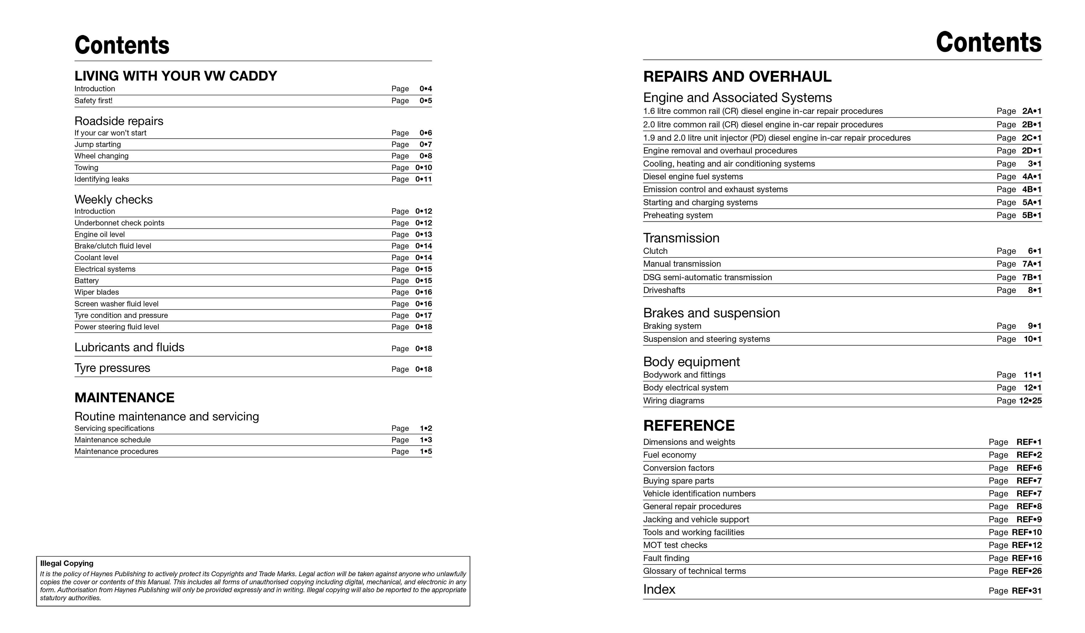 Haynes VW Caddy Diesel (04-15) Manual