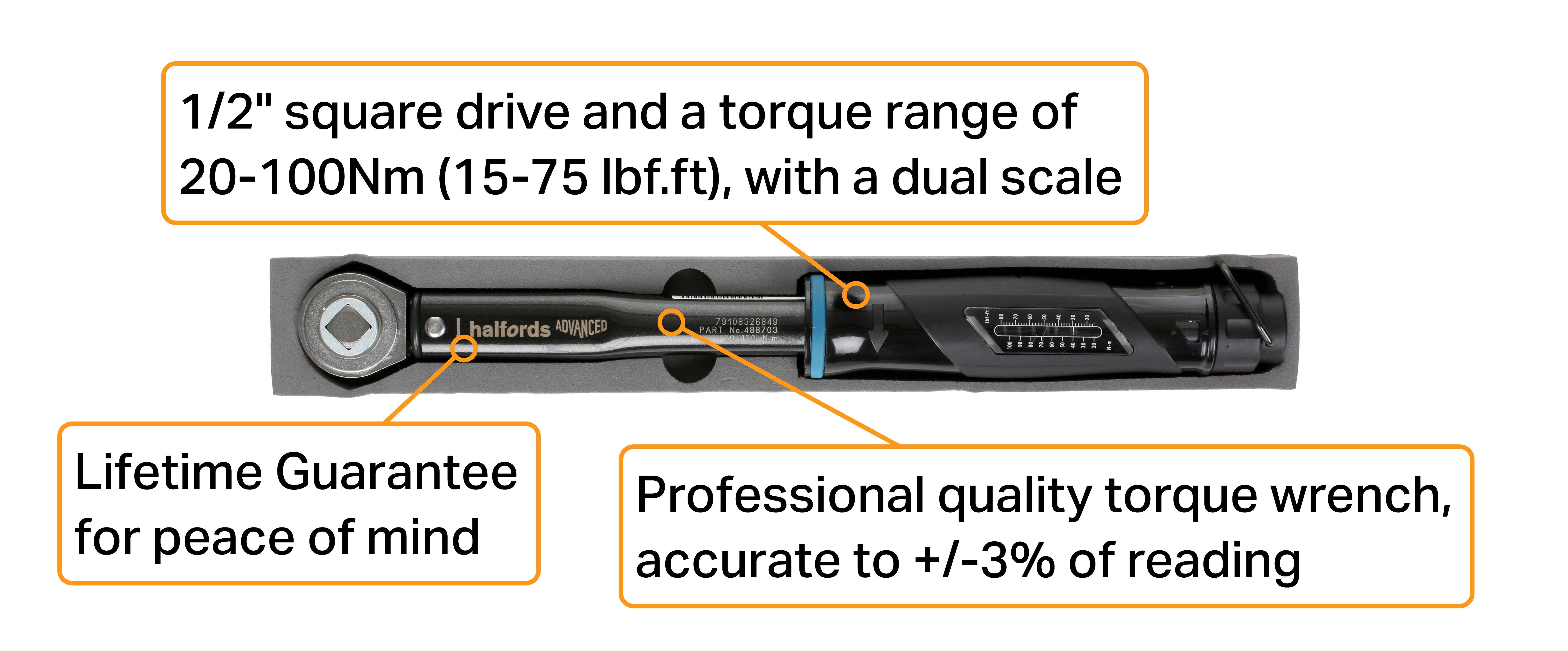 Halfords Advanced Torque Wrench Model 100