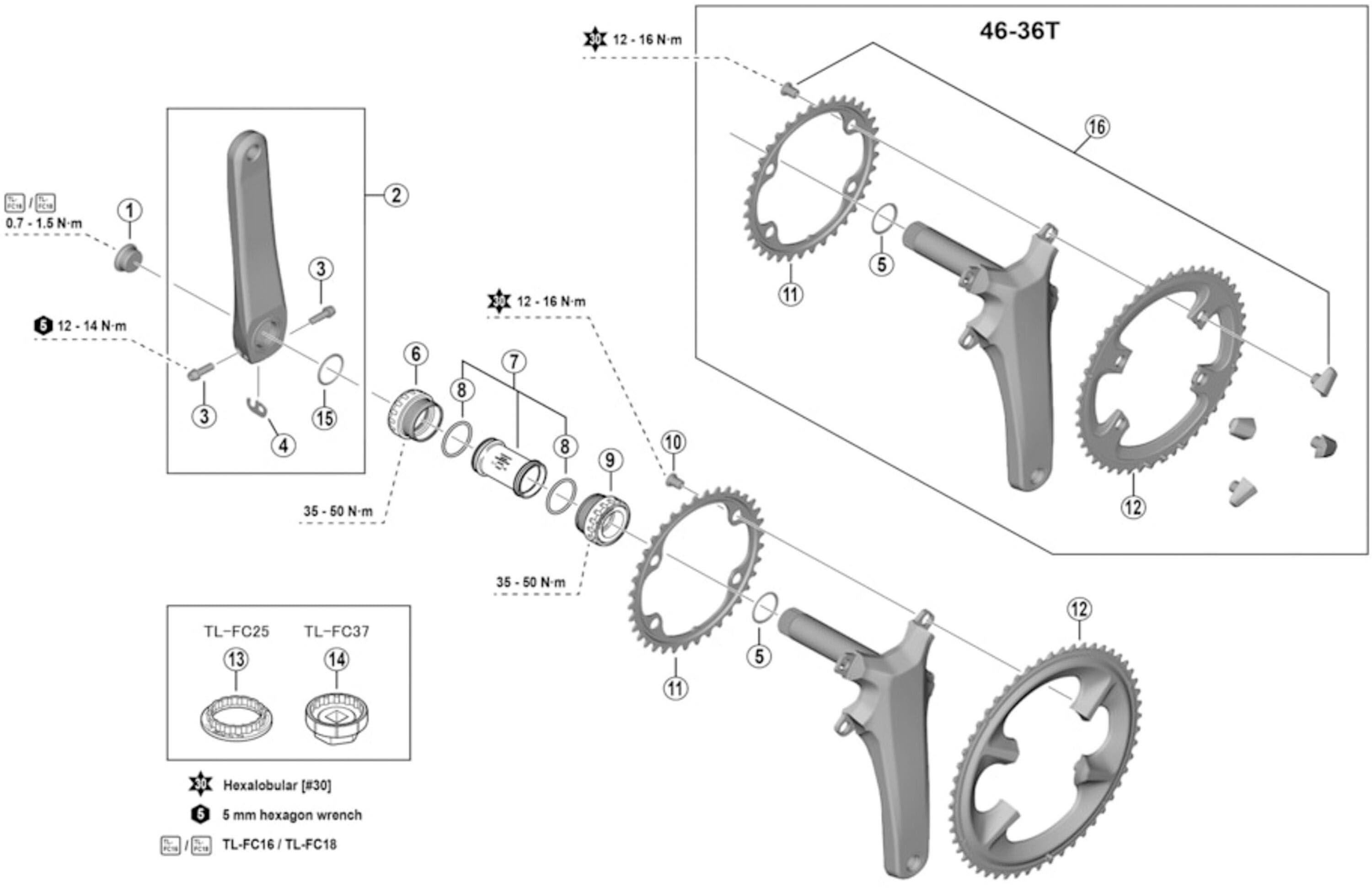 Shimano TL-FC37 BBR60 Bottom Bracket Socket