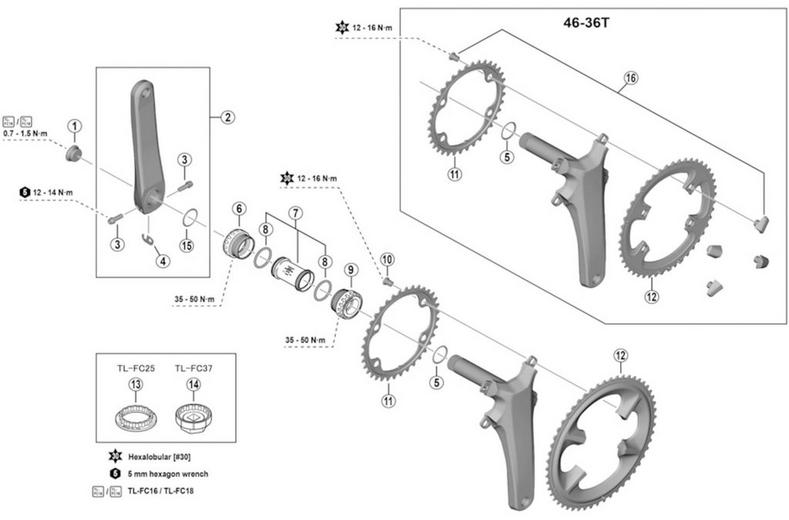 Shimano TL-FC37 BBR60 Bottom Bracket Socket Shimano TL-FC37 BBR60 Bottom Bracket Socket