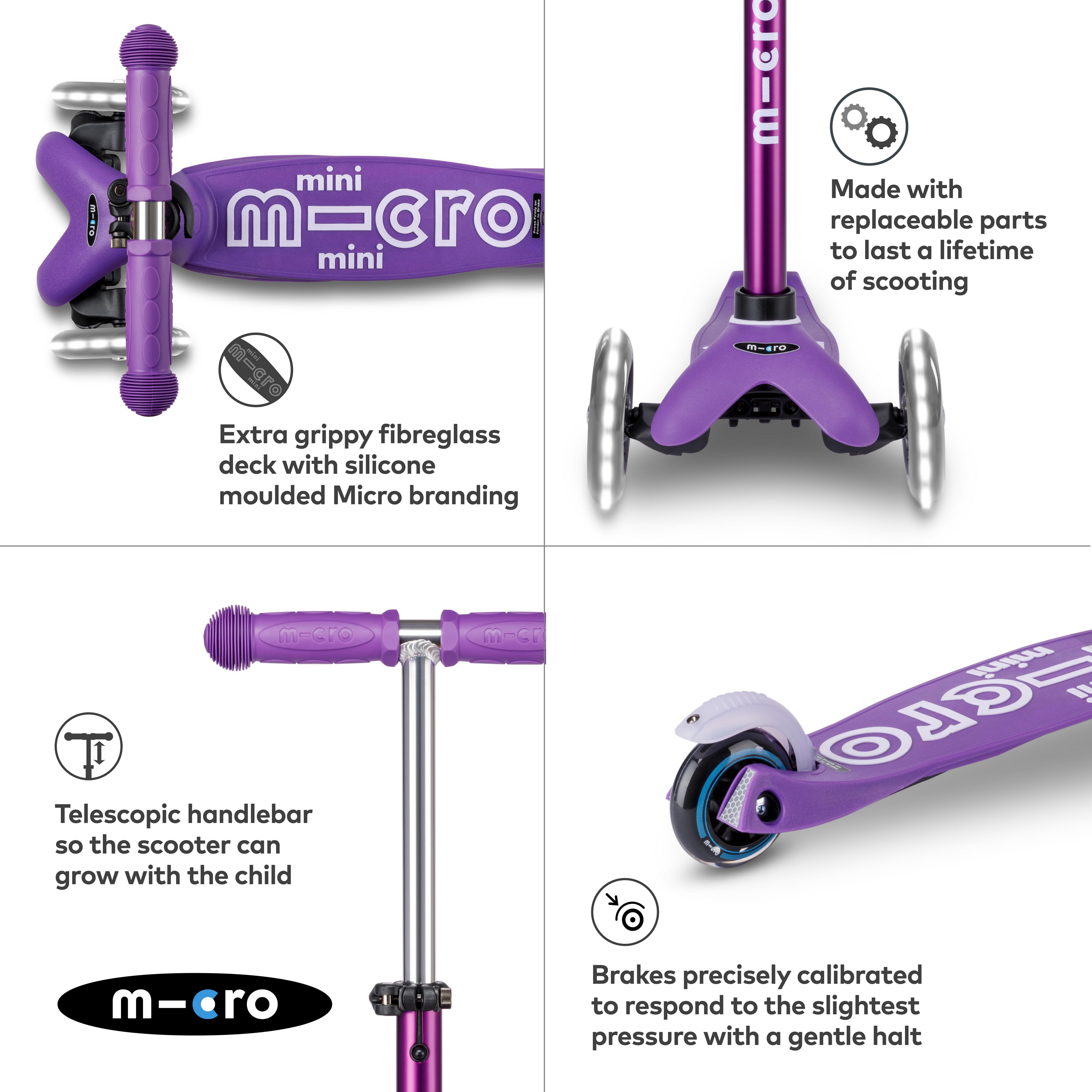 Micro Mini Deluxe LED Scooter, Purple