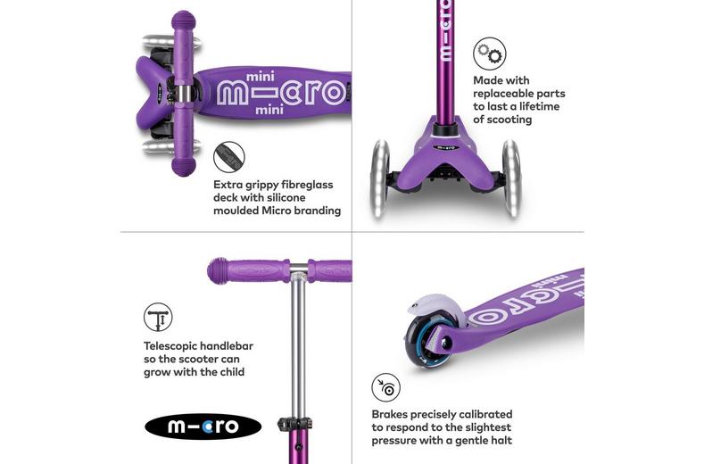 Micro Mini Deluxe LED Scooter, Purple Micro Mini Deluxe LED Scooter, Purple