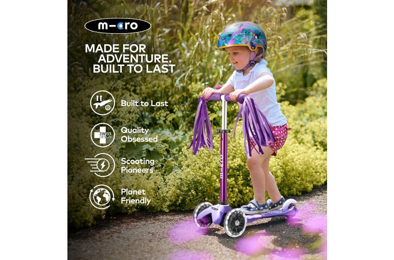 Micro Mini Deluxe LED Scooter, Purple Micro Mini Deluxe LED Scooter, Purple