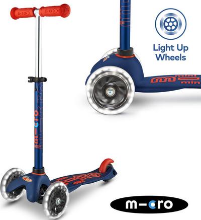 Micro Mini Deluxe LED Scooter, Navy Micro Mini Deluxe LED Scooter, Navy