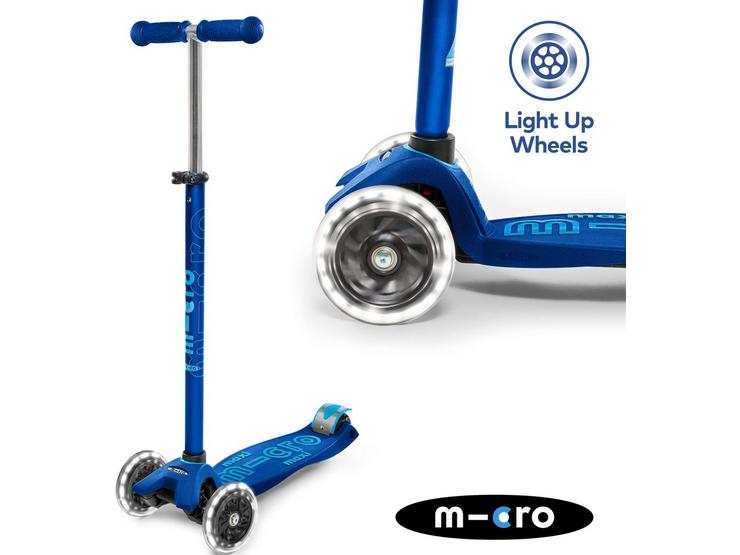 Maxi Micro Deluxe LED Wheels Navy Kids Scooter
