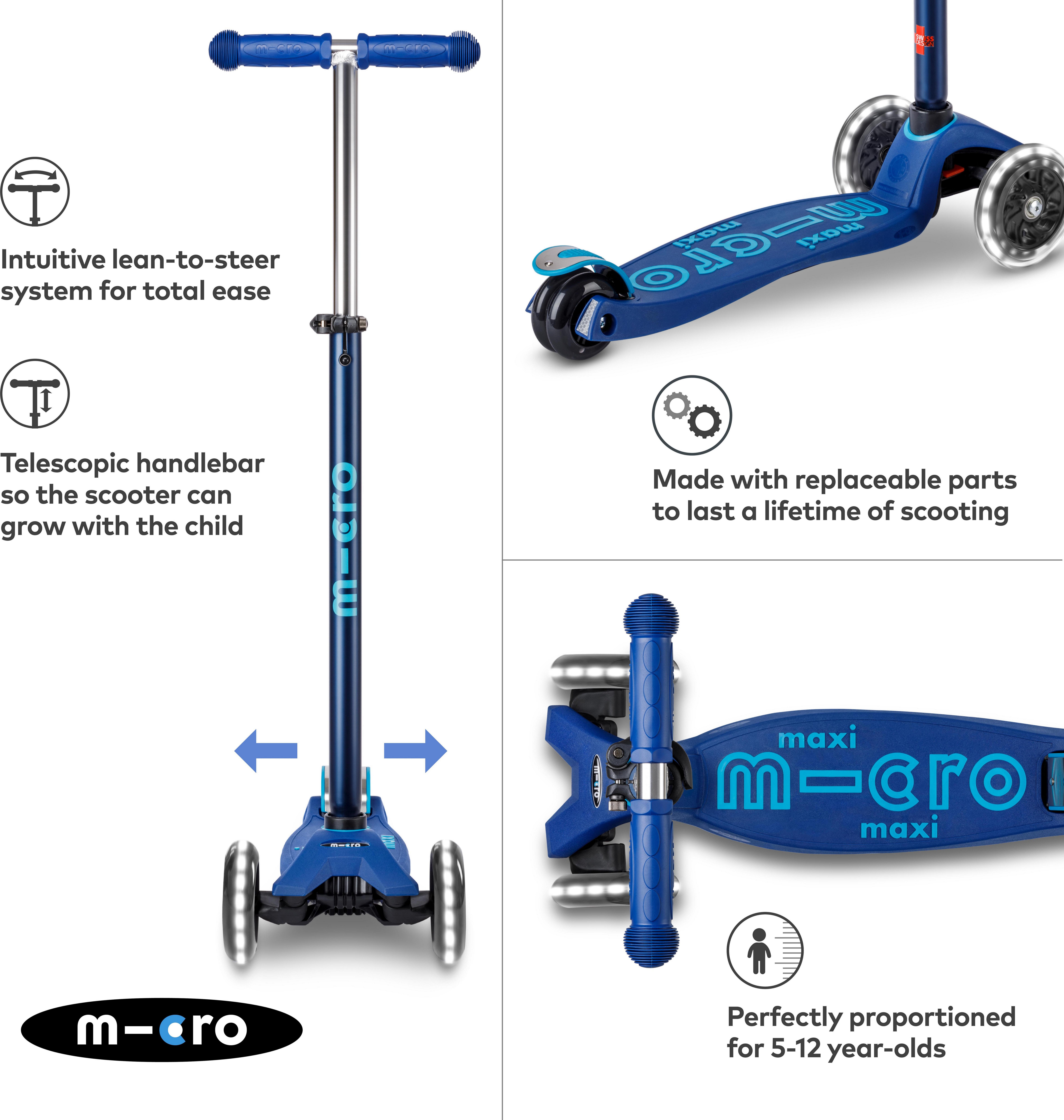 Maxi Micro Deluxe LED Scooter, Pink